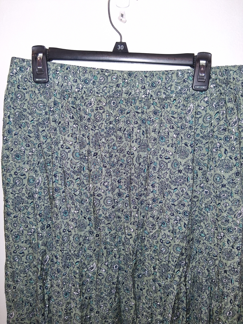 NWT The Loft Bohemian Cottagecore Green Floral Tiered Maxi Skirt Sz L - Picture 6 of 8